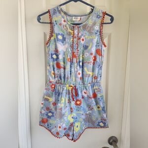 Mini Boden Girl’s Size 11-12Y Floral Bunny Romper Jumpsuit Little Kid Playsuit